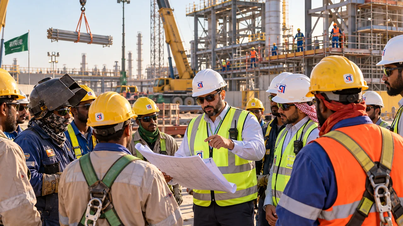 Project manpower at a construction site